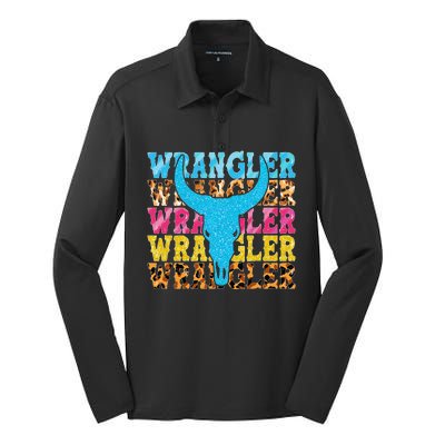 Wrangler Cowhide Cow Skull Cow Print Wrangler Silk Touch Performance Long Sleeve Polo