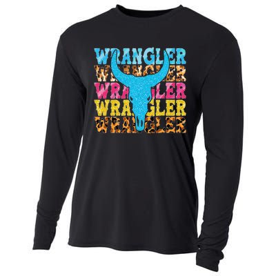 Wrangler Cowhide Cow Skull Cow Print Wrangler Cooling Performance Long Sleeve Crew