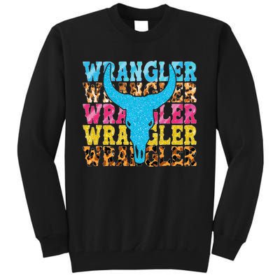 Wrangler Cowhide Cow Skull Cow Print Wrangler Tall Sweatshirt