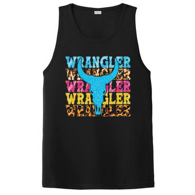 Wrangler Cowhide Cow Skull Cow Print Wrangler PosiCharge Competitor Tank