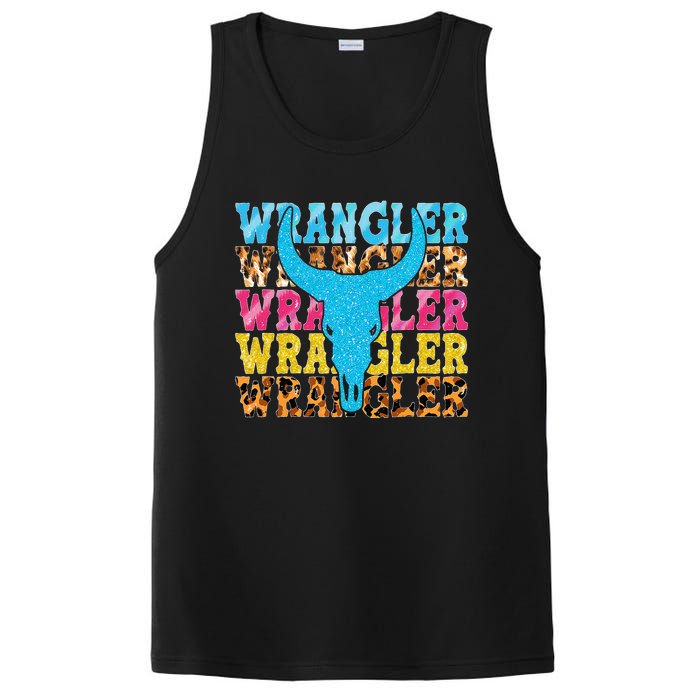 Wrangler Cowhide Cow Skull Cow Print Wrangler PosiCharge Competitor Tank