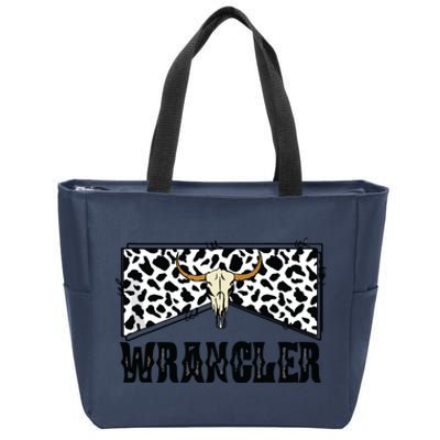 Wrangler Cowhide Cow Skull Cow Print Wrangler Tank Top Zip Tote Bag