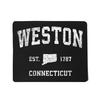 Weston Connecticut Ct Vintage Established Athletic Sports Design Mousepad