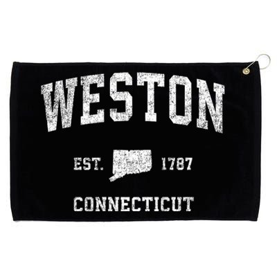 Weston Connecticut Ct Vintage Established Athletic Sports Design Grommeted Golf Towel