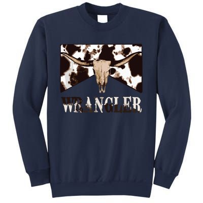 Wrangler Cowhide Cow Skull Cow Print Wrangler Sweatshirt