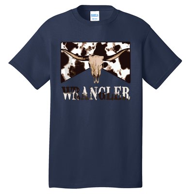 Wrangler Cowhide Cow Skull Cow Print Wrangler Tall T-Shirt