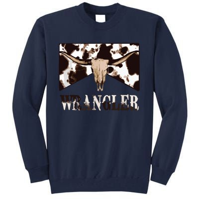 Wrangler Cowhide Cow Skull Cow Print Wrangler Tall Sweatshirt