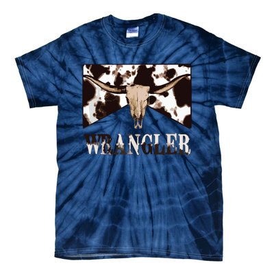 Wrangler Cowhide Cow Skull Cow Print Wrangler Tie-Dye T-Shirt