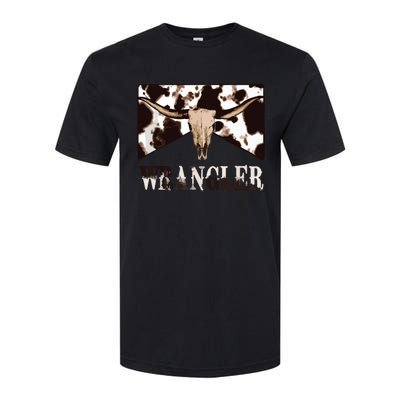 Wrangler Cowhide Cow Skull Cow Print Wrangler Softstyle CVC T-Shirt