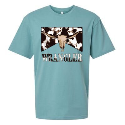 Wrangler Cowhide Cow Skull Cow Print Wrangler Sueded Cloud Jersey T-Shirt