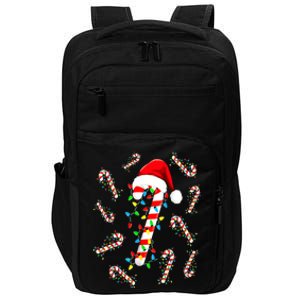 Women Christmas Candy Santa Xmas Light Gift Impact Tech Backpack