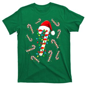 Women Christmas Candy Santa Xmas Light Gift T-Shirt