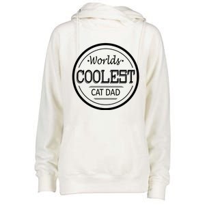 Worlds Coolest Cat Dad Great Gift Womens Funnel Neck Pullover Hood