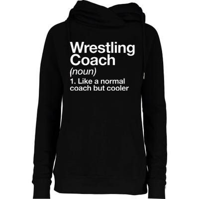 Wrestling Coach Definition Funny Sports Trainer Instructor Womens Funnel Neck Pullover Hood