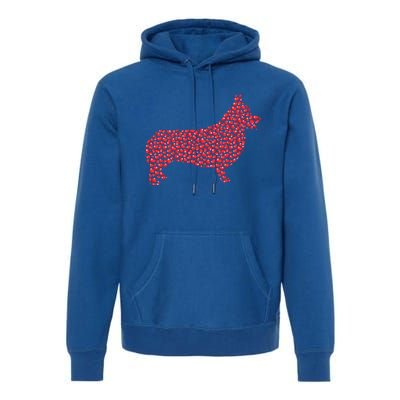 Welsh Corgi Dog Lover Heart Shape Welsh Corgi Valentines Day Gift Premium Hoodie