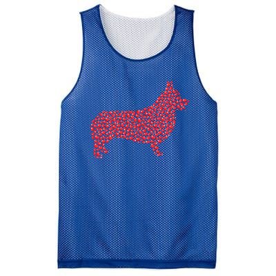 Welsh Corgi Dog Lover Heart Shape Welsh Corgi Valentines Day Gift Mesh Reversible Basketball Jersey Tank