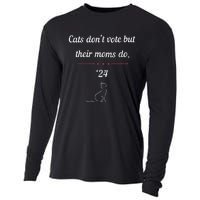 Women Cats Dont Vote But Their Moms Do President 2024 Election Gift Cooling Performance Long Sleeve Crew