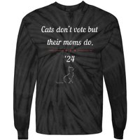 Women Cats Dont Vote But Their Moms Do President 2024 Election Gift Tie-Dye Long Sleeve Shirt