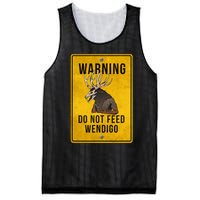 Wendigo Cryptid Do Not Feed Wendigo Warning Sign Mesh Reversible Basketball Jersey Tank