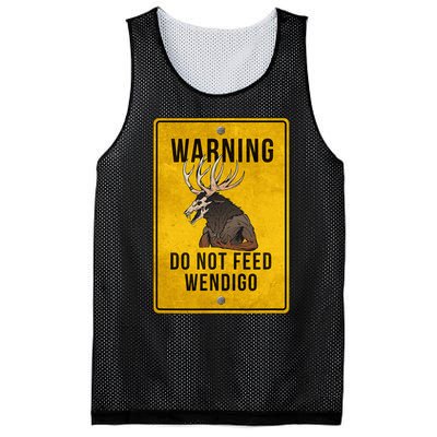 Wendigo Cryptid Do Not Feed Wendigo Warning Sign Mesh Reversible Basketball Jersey Tank