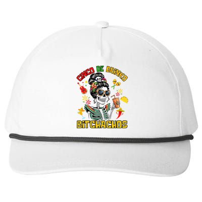 Women Cinco De Drinko Bitchachos Cinco De Mayo Drinking Snapback Five-Panel Rope Hat