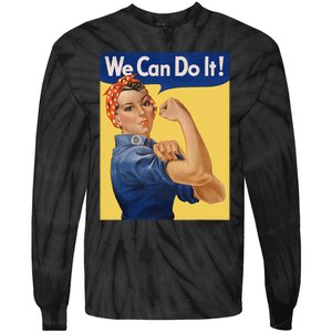 We Can Do It Rosie The Riveter Feminist Wwii Rosey Rosy Tie-Dye Long Sleeve Shirt