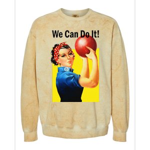 We Can Do It Rosie The Bowler Women Feminist Colorblast Crewneck Sweatshirt