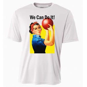 We Can Do It Rosie The Bowler Women Feminist Cooling Performance Crew T-Shirt