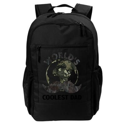 Worlds Coolest Dad Moustache Fathers Day Papa Daddy Cute Gift Backpack
