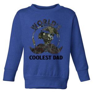 Worlds Coolest Dad Moustache Fathers Day Papa Daddy Cute Gift Toddler Sweatshirt