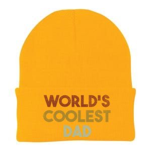 Worlds Coolest Dad Retro Fathers Day Gift Knit Cap Winter Beanie