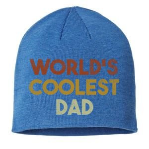 Worlds Coolest Dad Retro Fathers Day Gift Sustainable Beanie