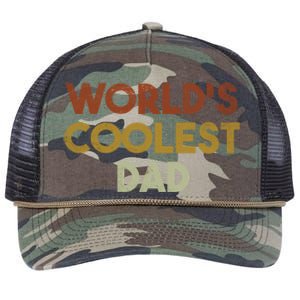 Worlds Coolest Dad Retro Fathers Day Gift Retro Rope Trucker Hat Cap