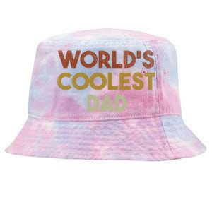 Worlds Coolest Dad Retro Fathers Day Gift Tie-Dyed Bucket Hat