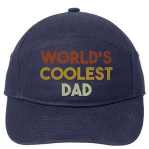 Worlds Coolest Dad Retro Fathers Day Gift 7-Panel Snapback Hat