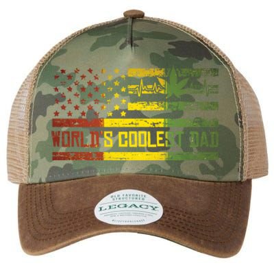 Worlds Coolest Dad Weed Marijuana 420 Stoner Funny Gift Meaningful Gift Legacy Tie Dye Trucker Hat