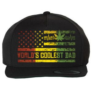 Worlds Coolest Dad Weed Marijuana 420 Stoner Funny Gift Meaningful Gift Wool Snapback Cap