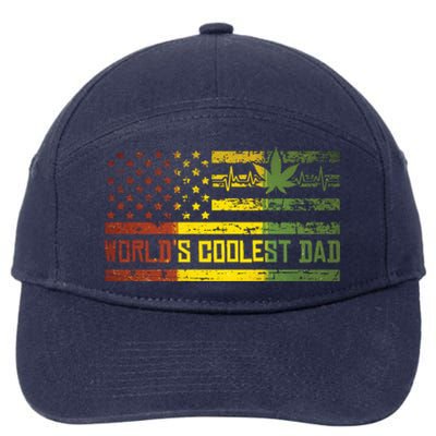 Worlds Coolest Dad Weed Marijuana 420 Stoner Funny Gift Meaningful Gift 7-Panel Snapback Hat