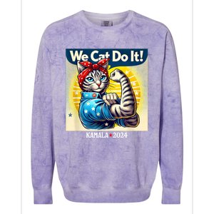 We Cat Do It Kamala Harris Supporter Childless Cat Ladies Colorblast Crewneck Sweatshirt