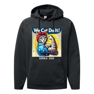 We Cat Do It Kamala Harris Supporter Childless Cat Ladies Performance Fleece Hoodie