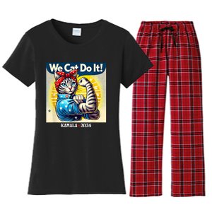 We Cat Do It Kamala Harris Supporter Childless Cat Ladies Women's Flannel Pajama Set