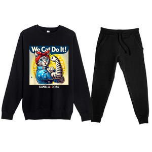 We Cat Do It Kamala Harris Supporter Childless Cat Ladies Premium Crewneck Sweatsuit Set