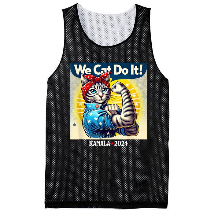 We Cat Do It Kamala Harris Supporter Childless Cat Ladies Mesh Reversible Basketball Jersey Tank