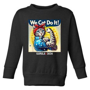 We Cat Do It Kamala Harris Supporter Childless Cat Ladies Toddler Sweatshirt