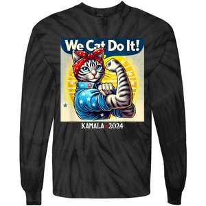 We Cat Do It Kamala Harris Supporter Childless Cat Ladies Tie-Dye Long Sleeve Shirt