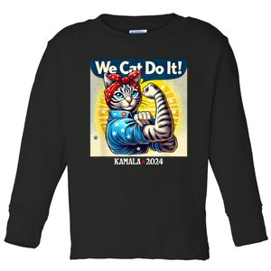 We Cat Do It Kamala Harris Supporter Childless Cat Ladies Toddler Long Sleeve Shirt