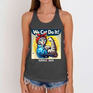 We Cat Do It Kamala Harris Supporter Childless Cat Ladies Women's Knotted Racerback Tank