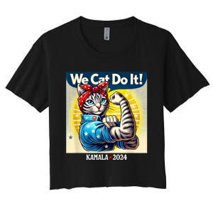 We Cat Do It Kamala Harris Supporter Childless Cat Ladies Women's Crop Top Tee