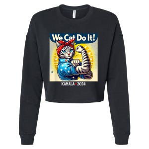 We Cat Do It Kamala Harris Supporter Childless Cat Ladies Cropped Pullover Crew