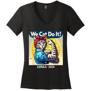 We Cat Do It Kamala Harris Supporter Childless Cat Ladies Women's V-Neck T-Shirt